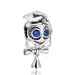 Wish Owl Graduation, Blue Crystal Charm